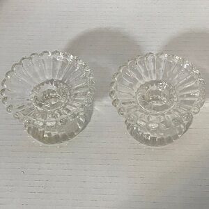 PartyLite Glass Candle Holder Set of 2